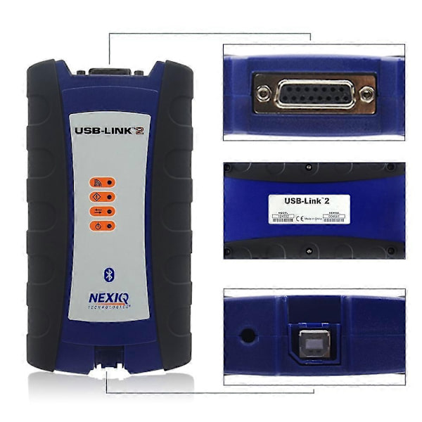 Nexiq 2 Bluetooth USB -liitetty kuorma-auton diagnostiikkatyökalu raskaan kaluston kuorma-autoskanneri 24 V - täydellinen