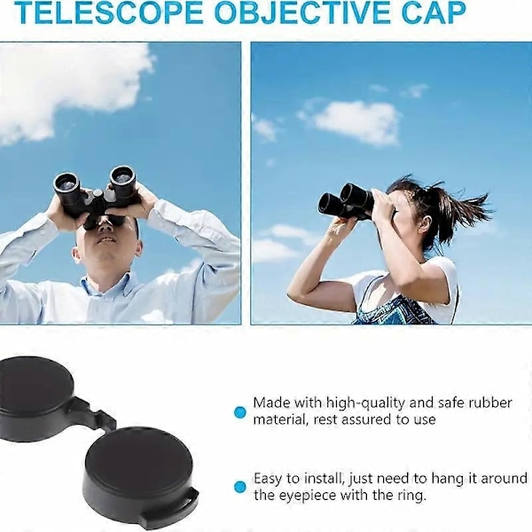 Kikkertbeskyttende Gummi Objektivdæksel 42mm/50mm Kikkert Okularedæksel Teleskopdæksel Linsebeskyttelse - Perfekt 42mm objective cover
