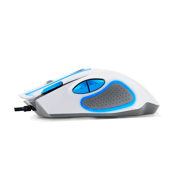 WIRED GAMING MOUSE 7D OPT. USB MX401 HAWK VIT-BLÅ - Perfet