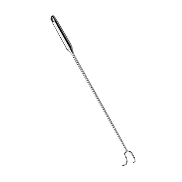 Grillspade med krok, rustfritt stål, sølv - Perfekt