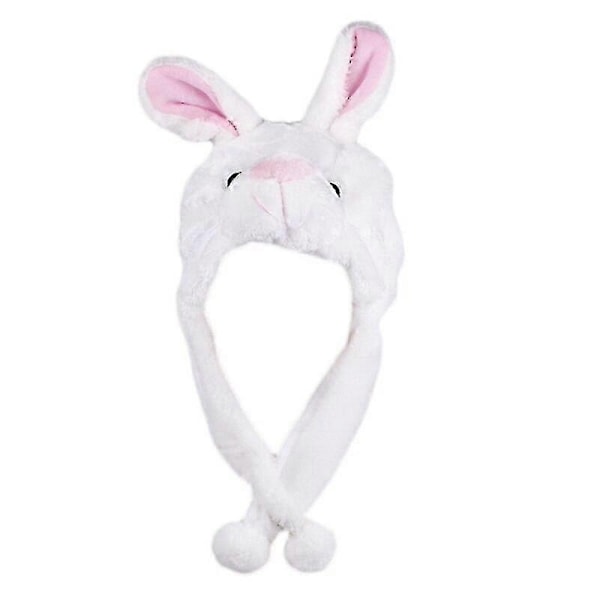 Voksen Barn Vinter Søt Plysj Dyrekarakter Lue med Pom Pom Ender Lange Stropper Morsom Utstoppet Leketøy Øreklaff Lue Cosplay-Perfekt Rabbit