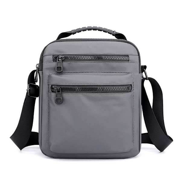 Skulderveske Menn Enkel Skulderveske Slitesterk Oxford Bag Skulderveske med justerbar skulderstropp, Modell: Grå - Modell: Grå - Perfet