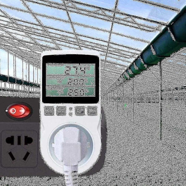 2024, Digital/Opvarmning Køling Termostat Eksport LCD Temperaturregulator, 230v til Drivhus Temperaturregulator/Terrassebeholder - Perfekt