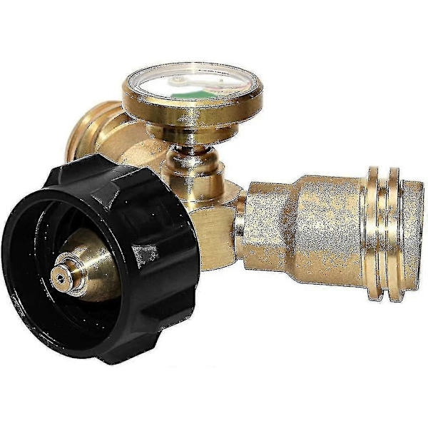Barsinfi Splitter, Propan Tank Y-Splitter Adapter med Instrument, 2-veis LPG Adapter T-kobling - Perfekt