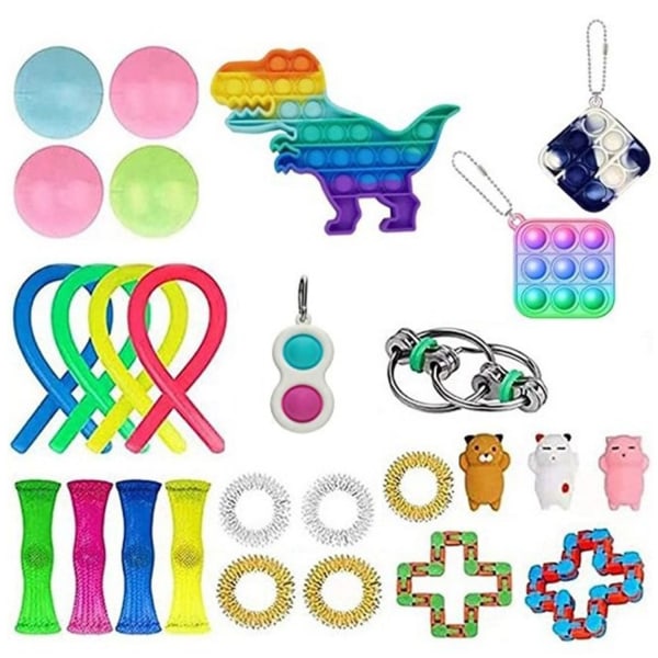 27 st Fidget Toys Pack Sensory Pop it Stressboll, Party Present Multicolor - Perfet multicolor