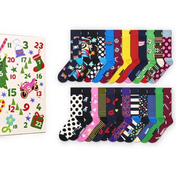 2025 Gränsöverskridande God Jul Strumpa Adventskalender (24 par)