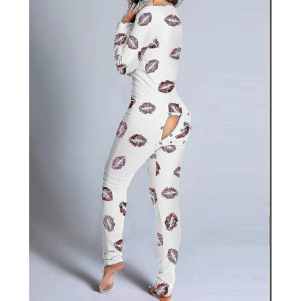 Butt Flap Lingerie Jumpsuit Kvinder Onesie Pyjamas Bagside Knapper Bodycon Nattøj Voksne Onesies Combinaison Pyjama Femme Høj Kvalitet-Perfet A S