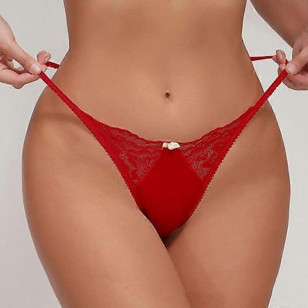 Sexiga spets trosor för kvinnor, låg midja, G-string underkläder, stringtrosor - Perfekt red L