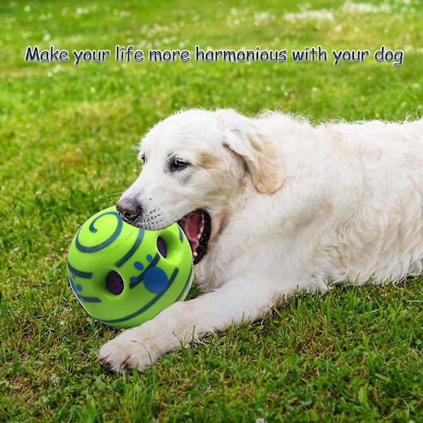Giggle Ball Interaktivt Hundelegetøj, Wobble Wag Ball Hvalpe Træning Leg Sikker Funny Sound Talk Babble Ball - Perfet M 10cm
