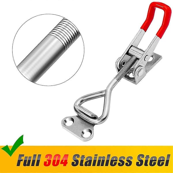4-pack spännlås 4001 justerbar 304 rostfritt stål spännhaspar kompatibla med rökarlock Jig-Perfet
