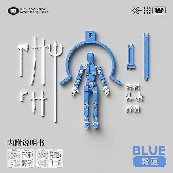 Dummy13 Magnetisk Actionfigur Set, 3D Magnetisk Actionfigur Set - Perfekt Blue White with Magnet