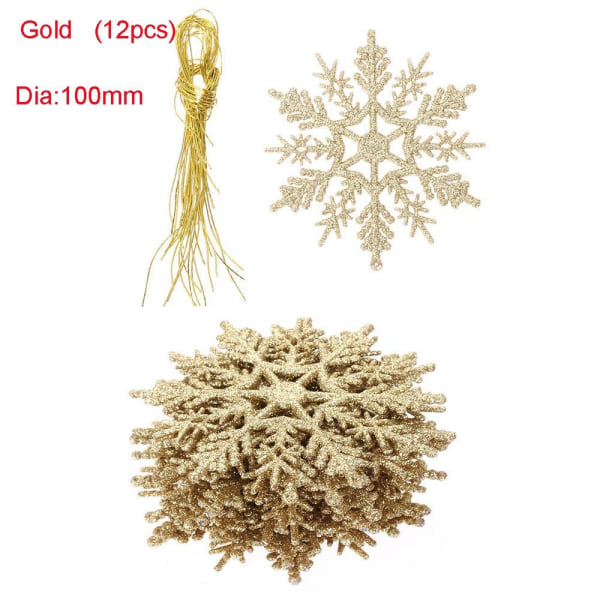 12 kpl 7,5 cm Glitter Snowflake joulukuusen koristefestivaali