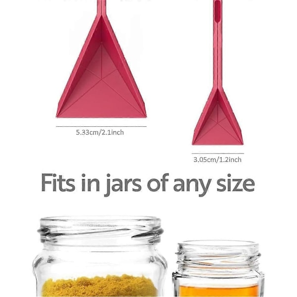Polygonal Flat 3-i-1 Mätningssked, 2 Skedar, 6 Olika Storlekar - Perfekt Red