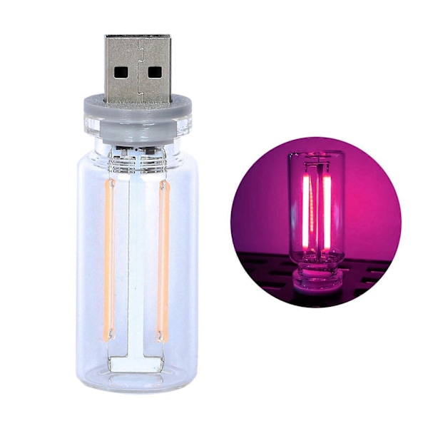 Mini USB LED-lampa 7 Färger RGB Bil USB LED Interiör Atmosfär Lampa Smart Laptop Tangentbord Ambient Nattlampa för Hemmakontor Dekoration - Perfet Pink