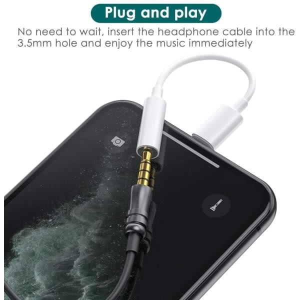 Hovedtelefonadapter til iPhone til 3,5 mm Jack Aux Audio Dongle- Perfet