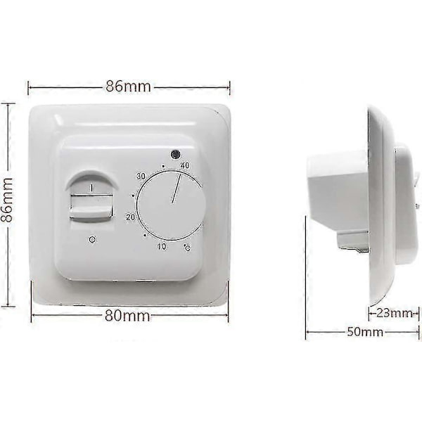 Elektrisk Gulvvarme Termostat - Manuel Termostat 220v 16a med Gulvsensor Sonde 1stk-Perfet