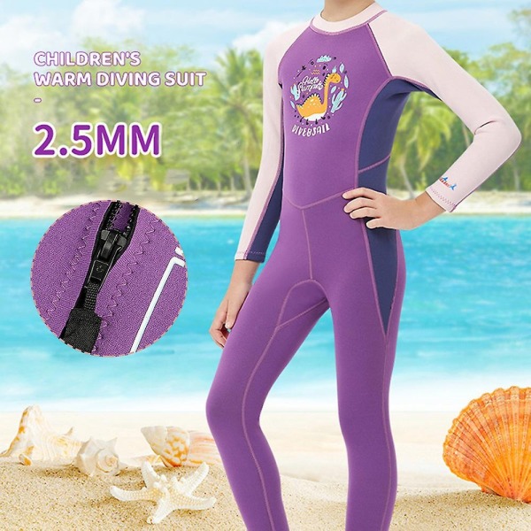 Dykkerdress for barn med lange ermer med glidelås Termisk solbeskyttende badedrakt - Perfet XL Front Zipper