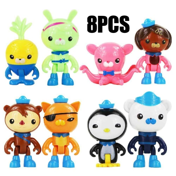 Octonauts Octo-Crew 8 st Toy Figur Tårtdekor Peso Captain - Perfet 8pcs