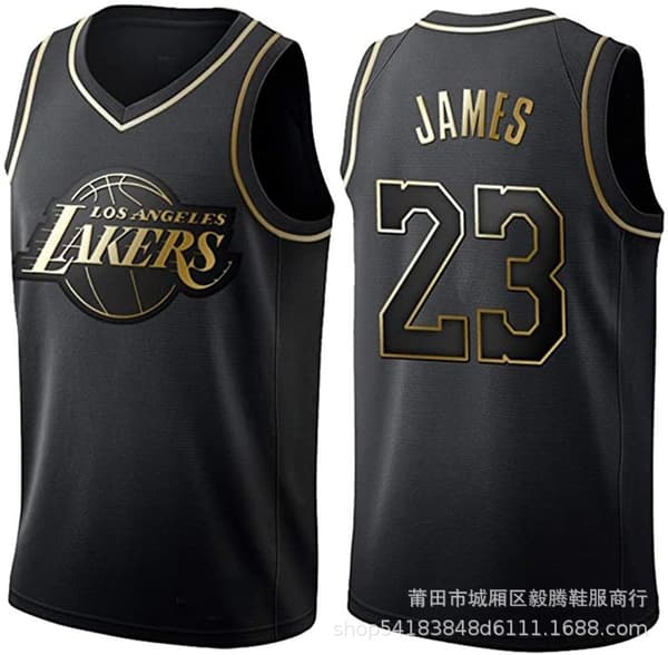 NBA Lakers LeBron James Brodert Basketball Jersey S - Perfekt