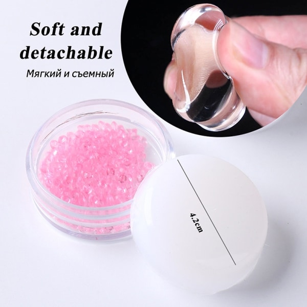 2022 ny fransk nageldesign nagelstämpel silikonhuvudmanikyr - Perfet White one size