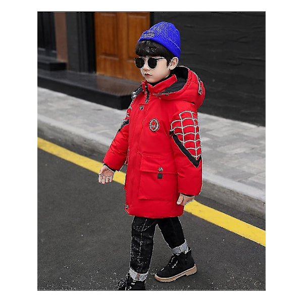 Ny vinterjacka med huva för barn - Spider-Man - Vinter 2022 - Perfekt Red 130cm (6-7years)