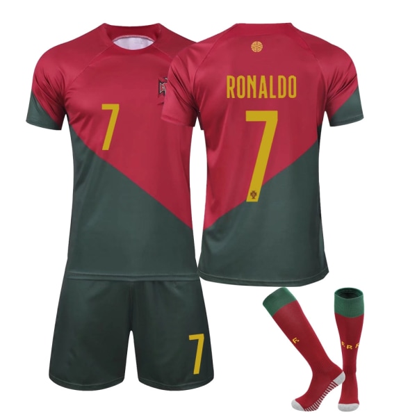 VM 2022 Portugal udebanetrøje nr. 7 Ronaldo-trøje (140-1 - Perfet