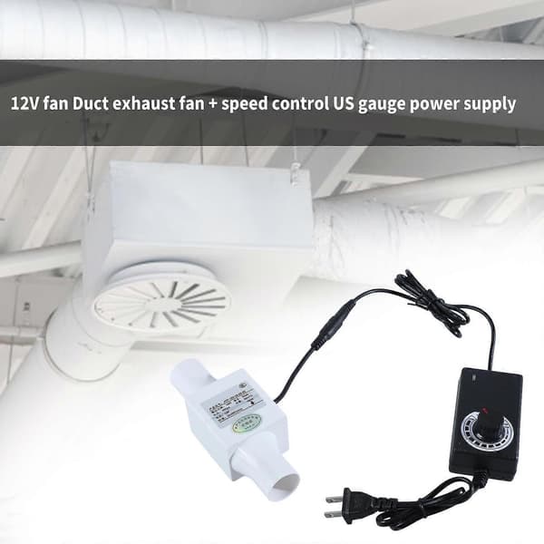 Inline Kanalvifte med Variabel Hastighetskontroller 12V Ventilasjon Avtrekksvifte Rørvifte for Luftvarme Kjøling Booster-Perfet 50mm
