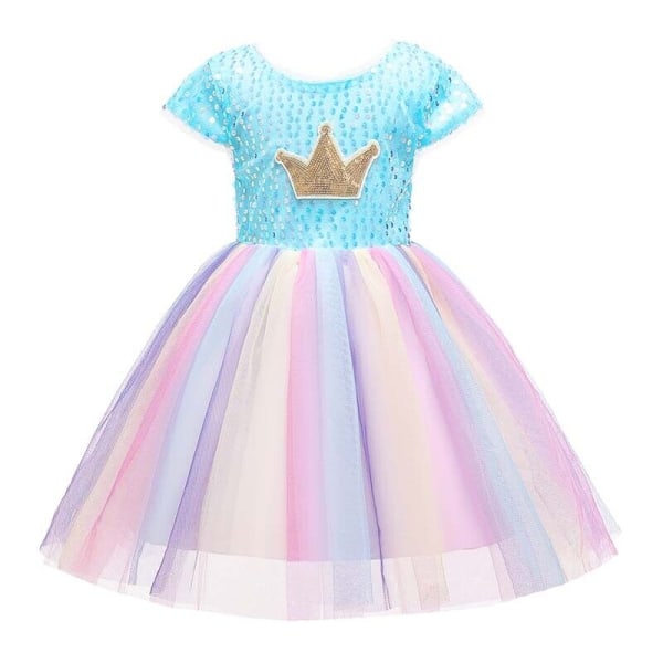 Barn Jenter Regnbuekjoler Tutu Crown - Perfet Blue 130