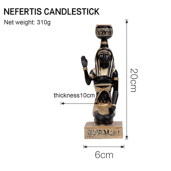 Lysestage til Væge Lys Ægyptisk Farao Lysestage Resin Statue Housewarming Gaver - Perfekt C