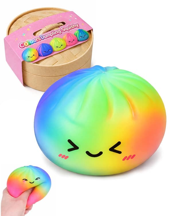 Tie-dye dumplingformet langsomt-rebound blød og klembar stressaflastende bold, farverigt sensorisk angstlindrende voksen stressaflastningslegetøj