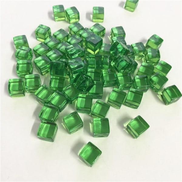 50 stk/ sæt 8 mm klar terning farverigt krystal firkantet hjørne Transpa - Perfet Green 50pcs