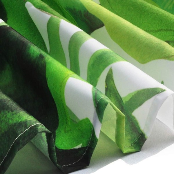 Tropiske grønne blade badeforhæng 180cm bred x 200cm høj - Perfet