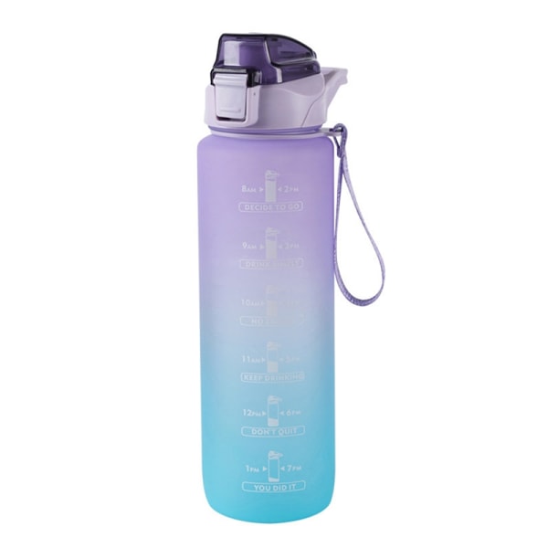 Sports 1000 ml vandflaske med sugerør til udendørs rejser - Perfet Purple