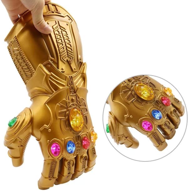 LED Lysende Infinity Gauntlet Thanos Hansker med Avtakbare Magnetiske Infinity-steiner - WELLNGS