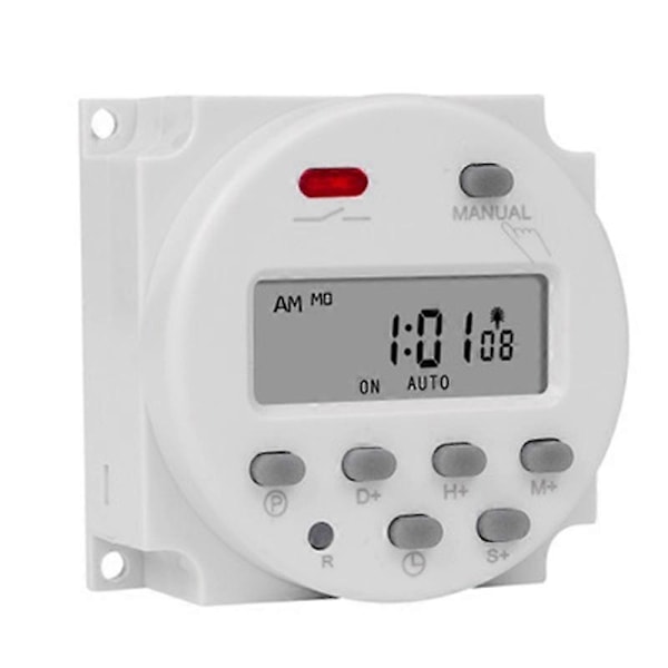 SINOTIMER 1 Sekunds Intervall 12V Digital LCD Timer Bryter 7 Dager Ukentlig Programmerbar Tidsrelé Progr-Perfet