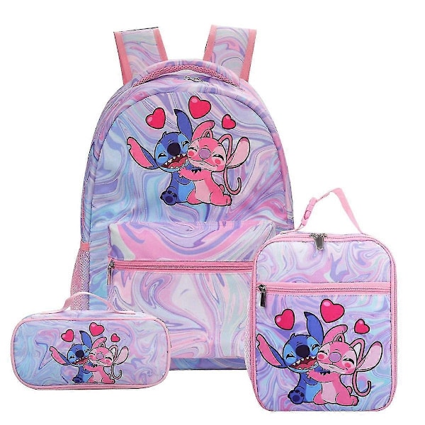 Stitch ryggsekk tredelt sett for grunnskole- og ungdomsskoleelever (ryggsekk + matpakke + pennal) - perfekt Product 9