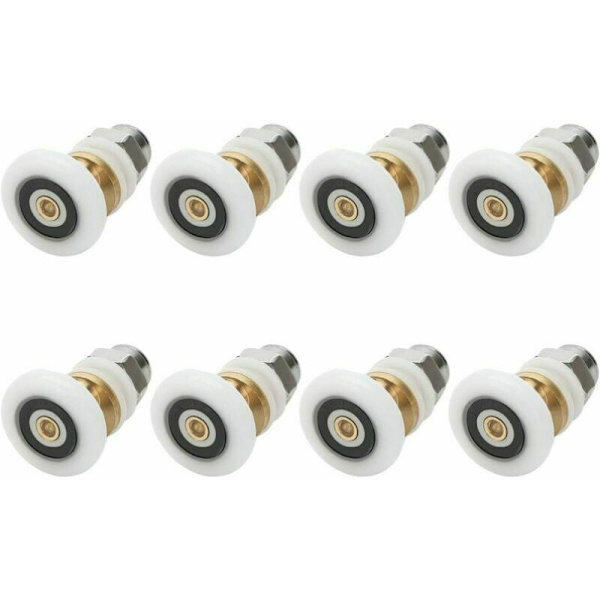Dusjdørrull for dusjdør, skyveruller, dørskiftehjul for rull, 8 stykker, 25 mm-perfet