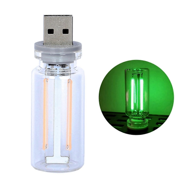 Mini USB LED-lampa 7 Färger RGB Bil USB LED Interiör Atmosfär Lampa Smart Laptop Tangentbord Ambient Nattlampa för Hemmakontor Dekoration - Perfet Green