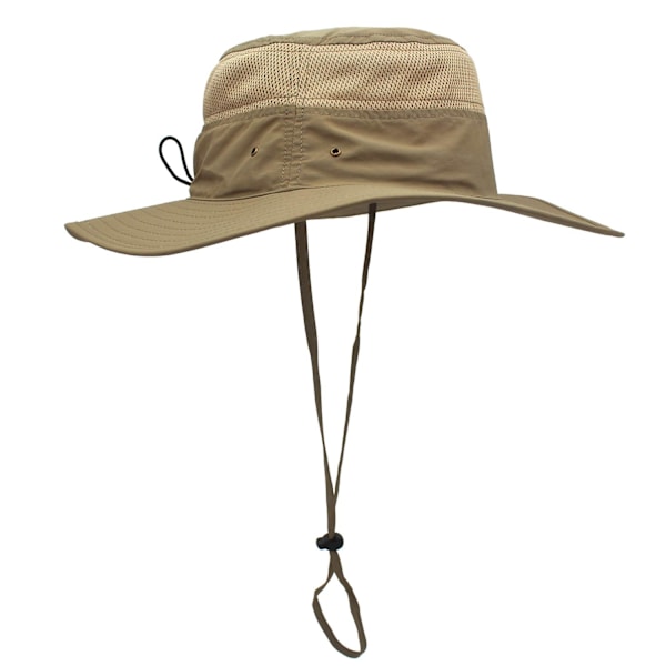 Solhatt för män UPF 50+ Bred brättad Bucket Hat Vindtät Fiskehatt Khaki - Perfet