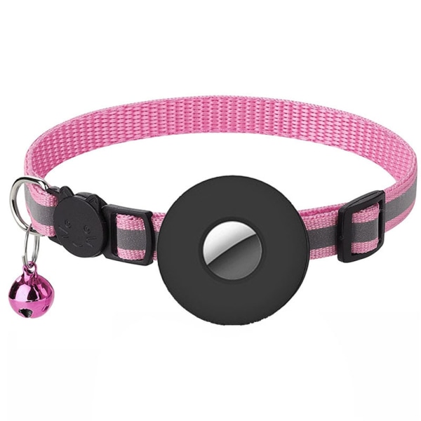 AirTag med klokke og vanntette dyrehalsbånd i silikon - Perfet pink
