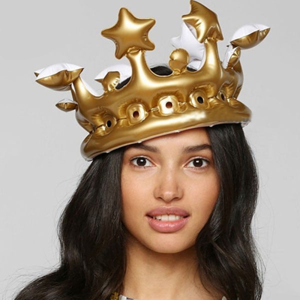 PVC oppblåsbart leketøy fødselsdag prinsesse lue dronning pannebånd - Perfet Crown large