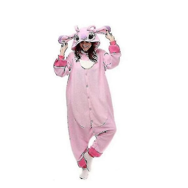 Regenboghorn Monster Stitch Kläder Pyjamas Jumpsuit Sovkläder Djur Huvtröja - Perfekt Pink S