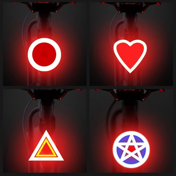 Høj Lysstyrke LED Cykel Baglygte Multi-tilstande Justerbar Kørelys Cykeltilbehør - Perfekt Triangle