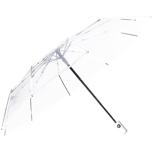 Auto Open Close Transparent Vikbart Paraply Automatiskt Paraply 8 Ribs Paraply - Perfet
