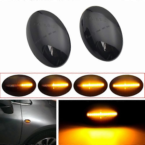 Dynamiska LED-sidomarkörlampor för Opel Astra F Corsa B Sintra Tigra Combo C Corsa C Meriva A Repeater Blinkers - Perfet Dynamic Smoked