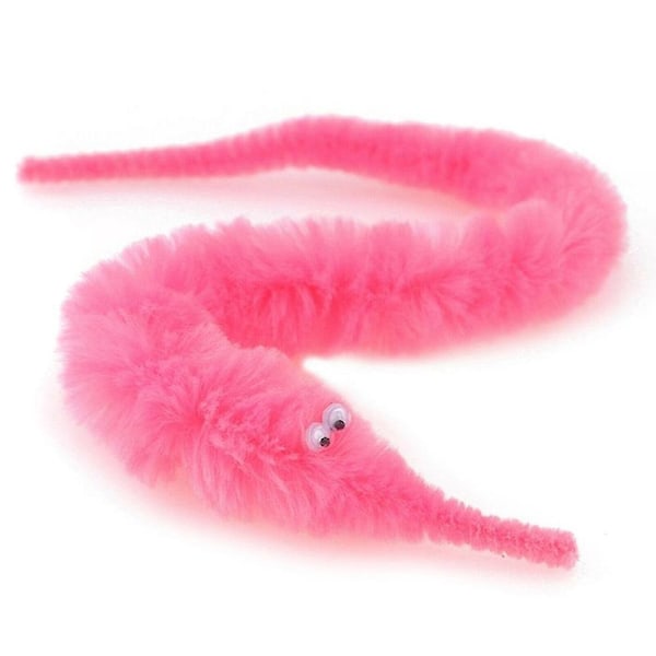 6 st Fuzzy Twisty Worm Wiggle Moving Sjöhäst Mjuk Leksak Present till Barn - Perfekt Rose Red