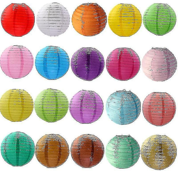 12 stk Papirlykter Multifargede Dekorative Runde Papirlykter for Festivalfest Jubileum med 4 Størrelser - Perfekt Lemon Yellow