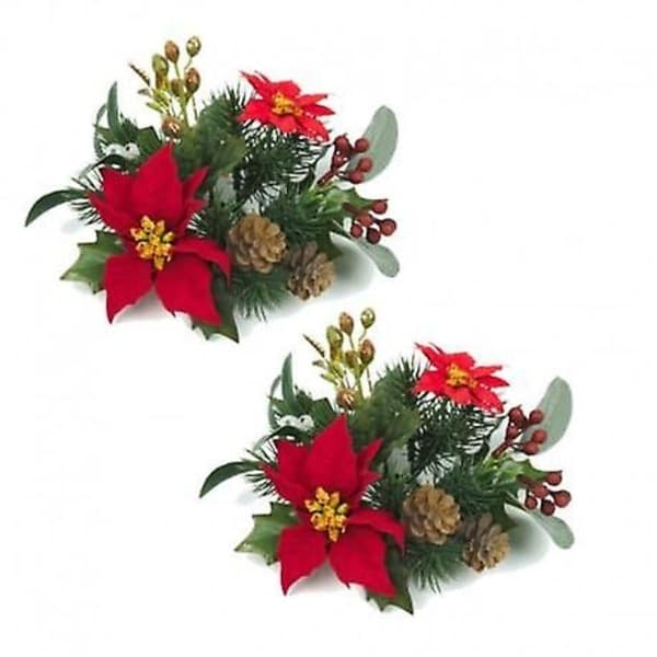 Swerox Jul Blomstermönstrad Ljushållare Skydd (2-pack) för Kronljus