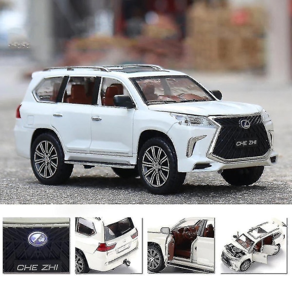 1:24 Lexus Lx570 Pull Back metalliseosleluauto (valkoinen) - Perfet