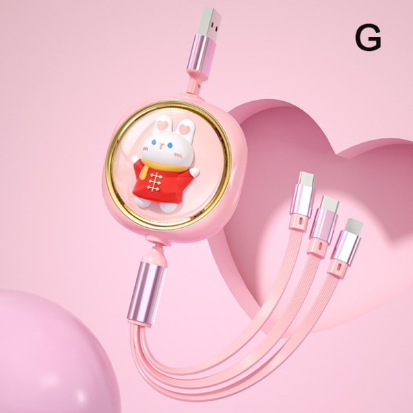 Sanrio Hellokitty Kuromi My Melody One-To-Three Data Cable - Perfet Yellow